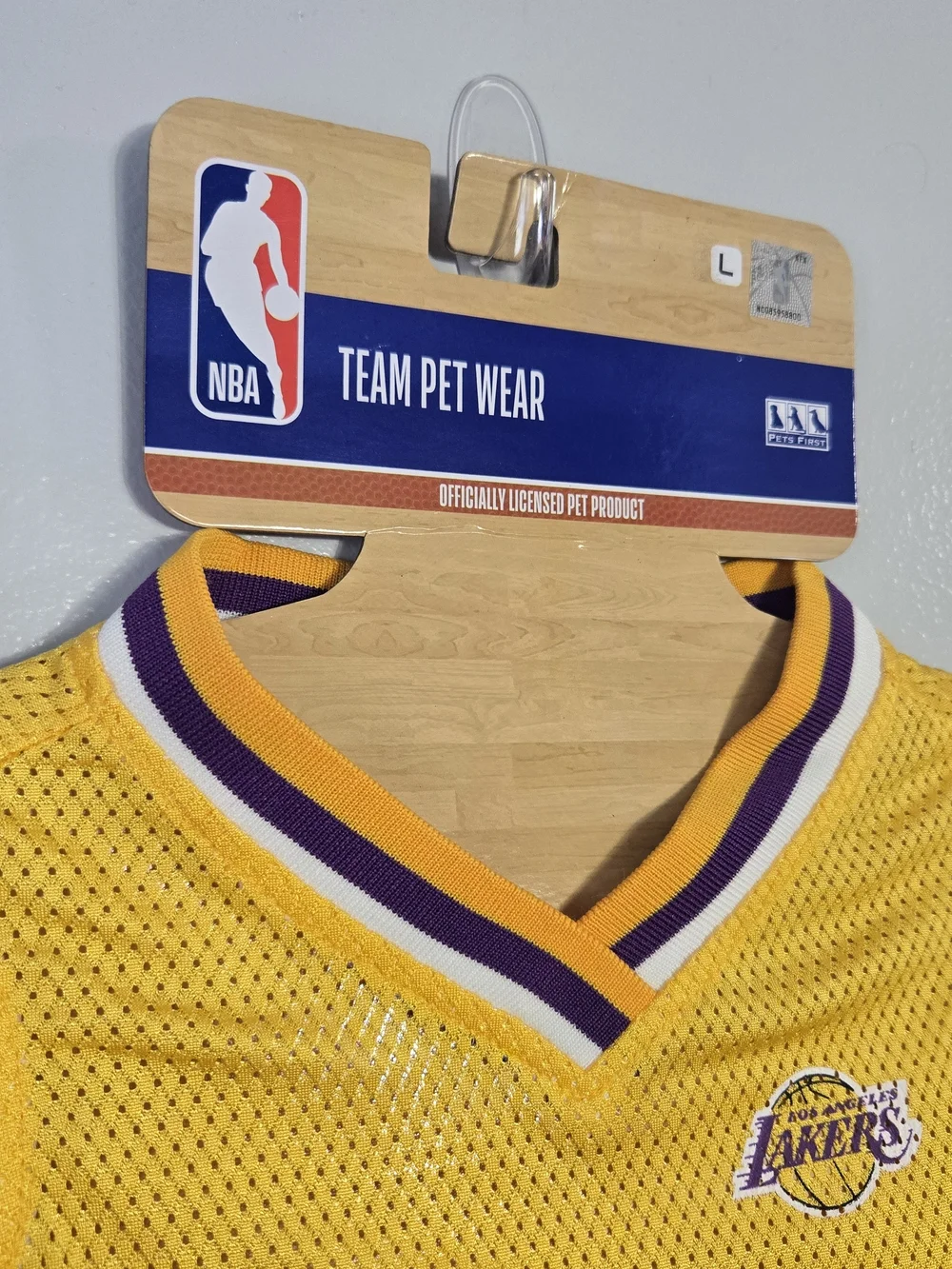 NWT NBA LA Lakers Dog Jersey Large Pets First Yellow Mesh Basketball Shirt - Picture 3 of 7